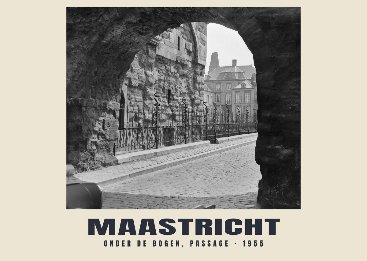 Onder de Bogen, passage, Maastricht, 1955 — Historic photograph print