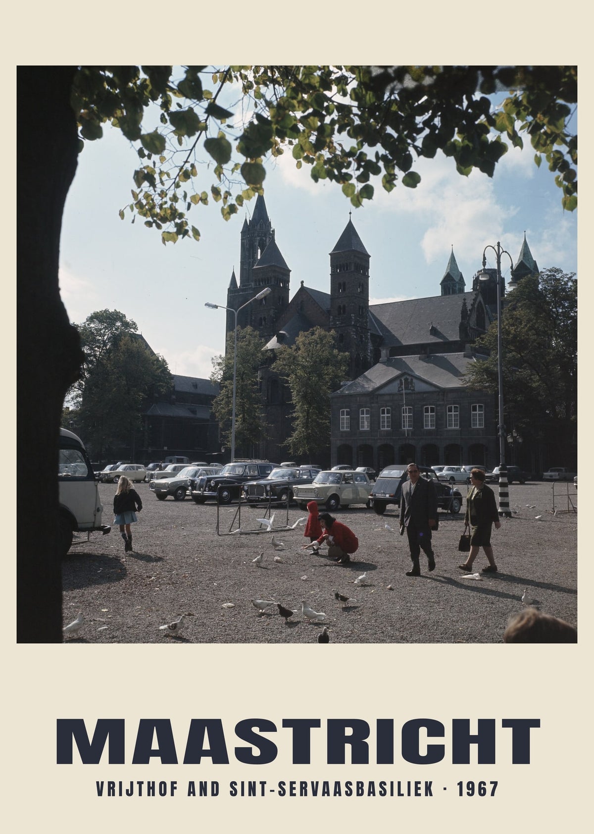 Vrijthof and Sint-Servaasbasiliek, Maastricht, 1967 — Historic photograph print