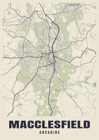 Street map poster of Macclesfield, Cheshire