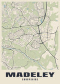 Street map poster of Madeley, Shropshire