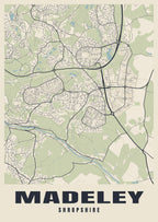 Street map poster of Madeley, Shropshire