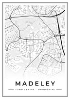 Street map poster of Madeley town centre, Shropshire