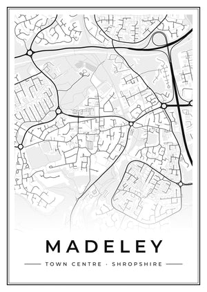 Madeley Town Centre Street Map Poster