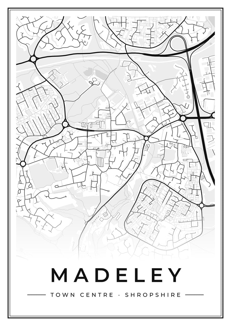 Madeley Town Centre Street Map Poster