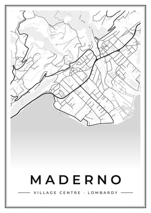 Maderno Village Centre Street Map Poster
