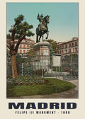 Felipe III Monument, Madrid, 1890 heritage photograph