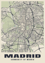 Street map poster of Madrid, Community of Madrid