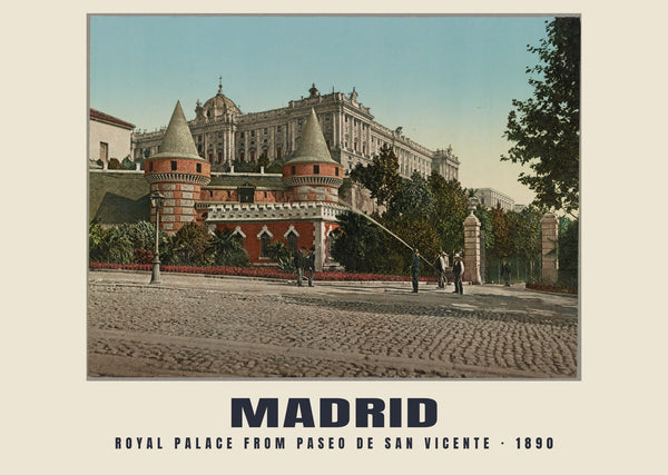 Royal Palace from Paseo de San Vicente, Madrid — 1890 · Vintage photochrom print