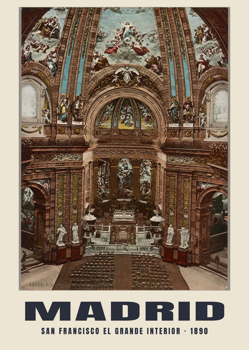 San Francisco el Grande Interior, Madrid — 1890 · Vintage photochrom print