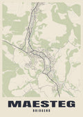 Street map poster of Maesteg, Bridgend