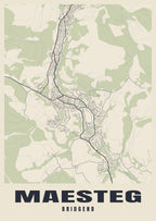 Street map poster of Maesteg, Bridgend