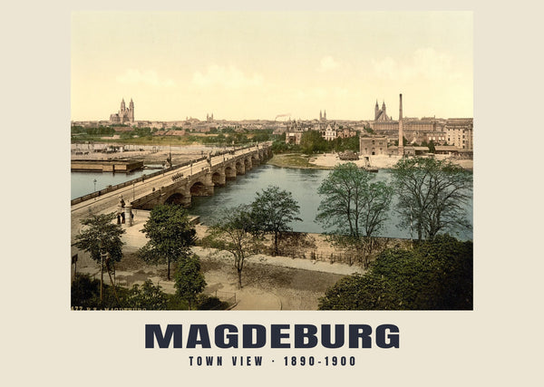 Town View, Magdeburg — 1890–1900 · Vintage photochrom print