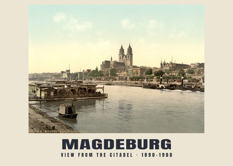 View from the Citadel, Magdeburg — 1890–1900 · Vintage photochrom print