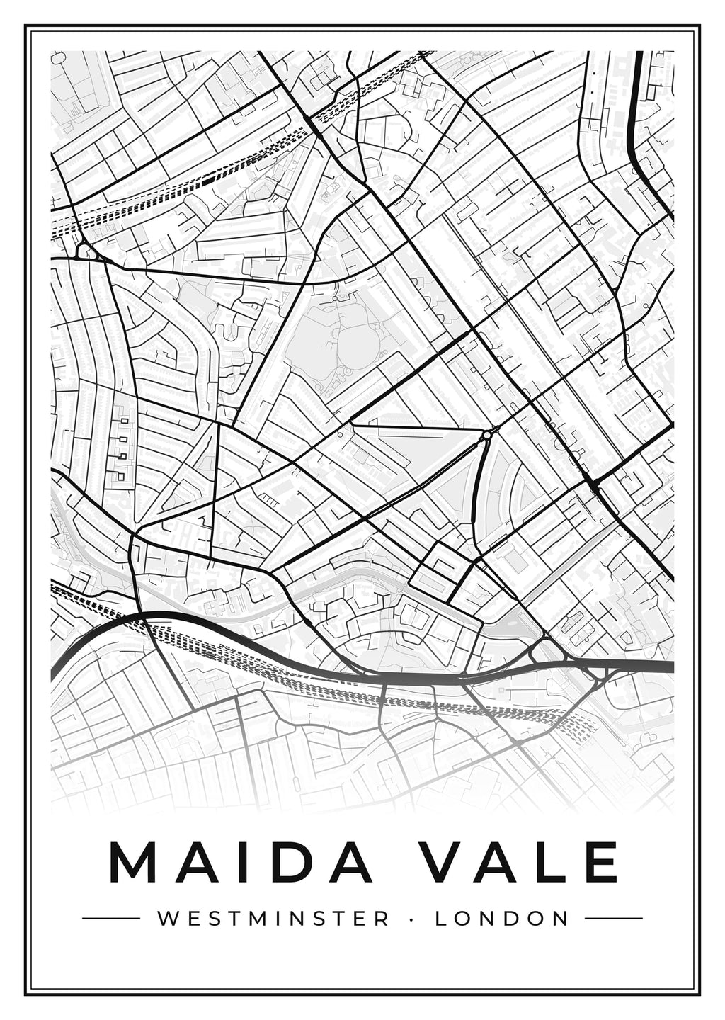 Street map poster of Maida Vale, Westminster, London