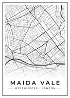 Street map poster of Maida Vale, Westminster, London