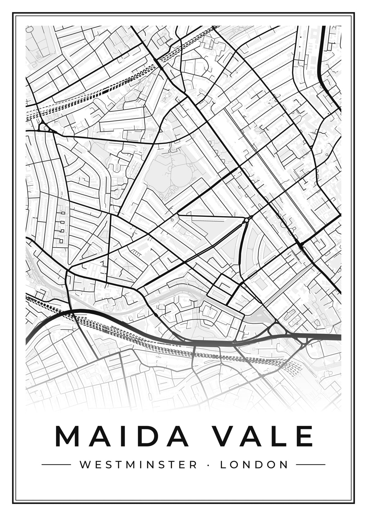 Street map poster of Maida Vale, Westminster, London