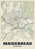 Street map poster of Maidenhead, Berkshire
