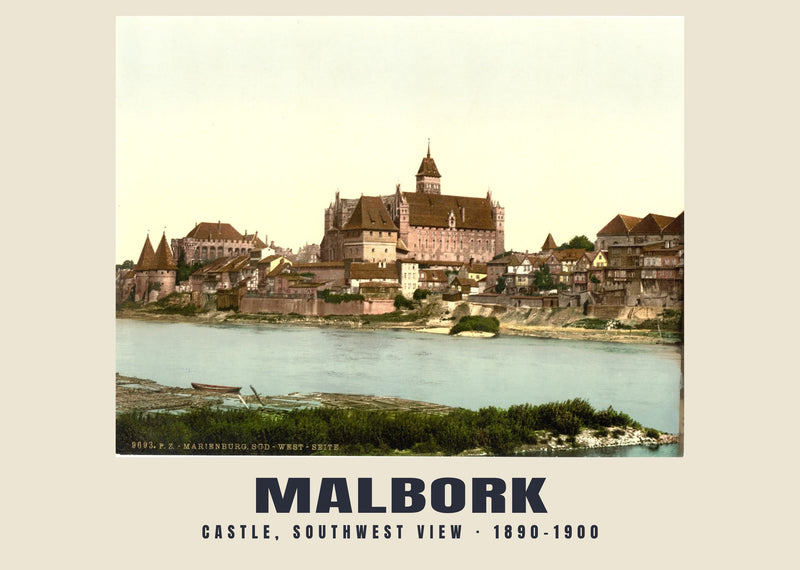 Castle, Southwest View, Malbork — 1890–1900 · Vintage photochrom print