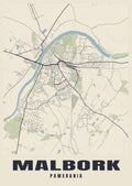 Street map poster of Malbork, Pomerania