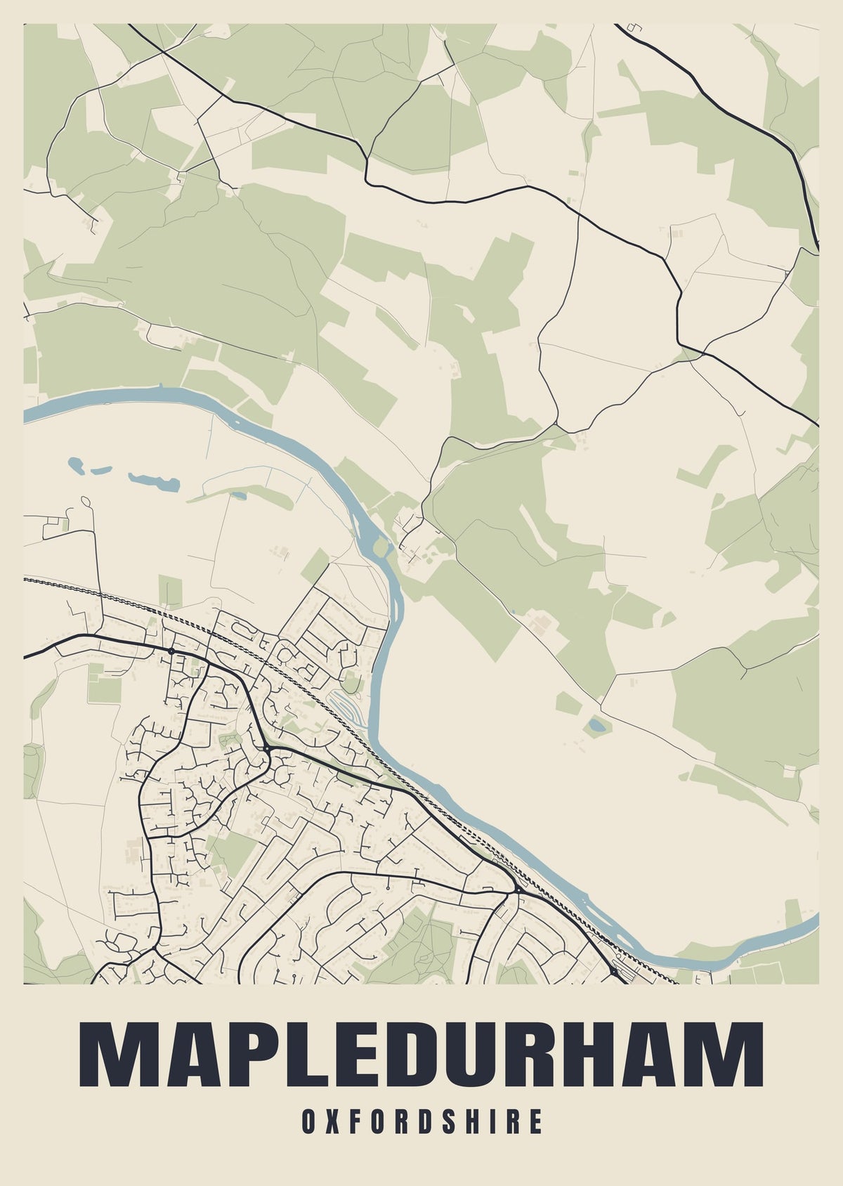 Street map poster of Mapledurham, Oxfordshire