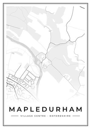 Mapledurham Village Centre Street Map Poster