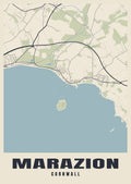 Street map poster of Marazion, Cornwall