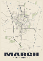 Street map poster of March, Cambridgeshire