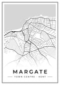 Street map poster of Margate town centre, Kent