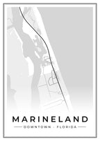 Street map poster of downtown Marineland, Florida