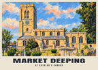 St Guthlac’s Church, Market Deeping poster, Gouache style