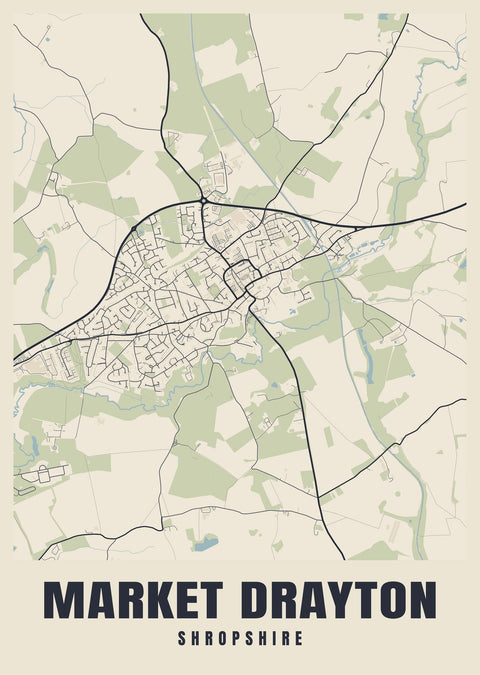 Market Drayton Street Map Poster
