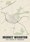 Street map poster of Market Weighton, East Riding of Yorkshire