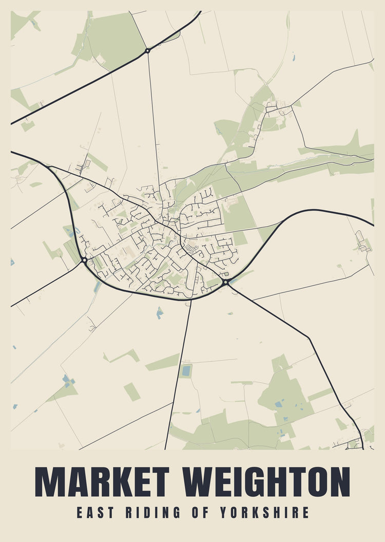 Market Weighton Street Map Poster