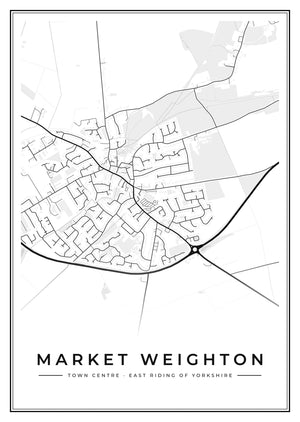 Market Weighton Town Centre Street Map Poster