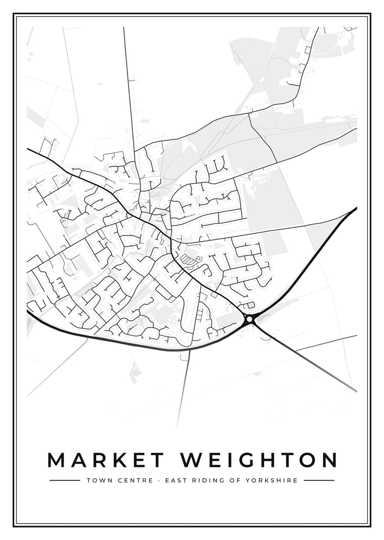 Market Weighton Town Centre Street Map Poster