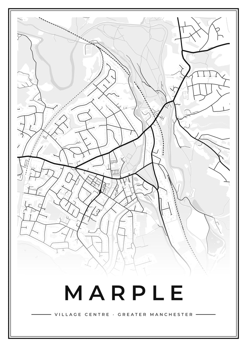 Marple Village Centre Street Map Poster