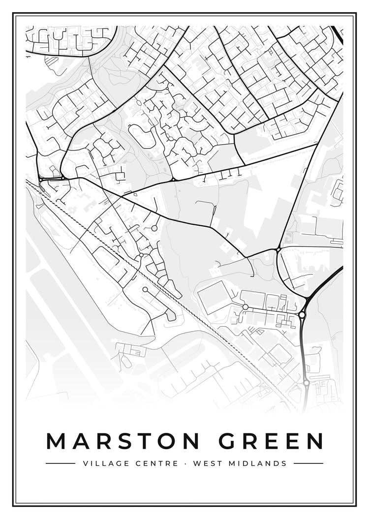 Marston Green Village Centre Street Map Poster