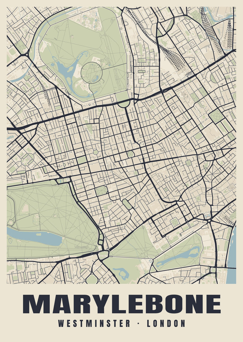 Marylebone Heritage Street Map Poster