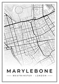 Street map poster of Marylebone, Westminster, London