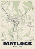 Street map poster of Matlock, Derbyshire