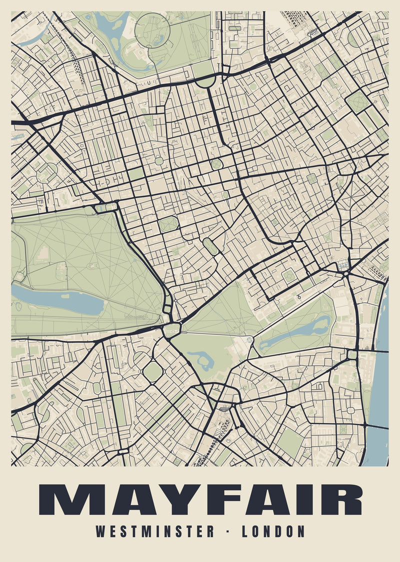 Mayfair Heritage Street Map Poster