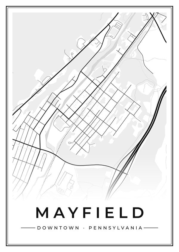 Mayfield Downtown Street Map Poster
