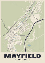 Street map poster of Mayfield, Pennsylvania