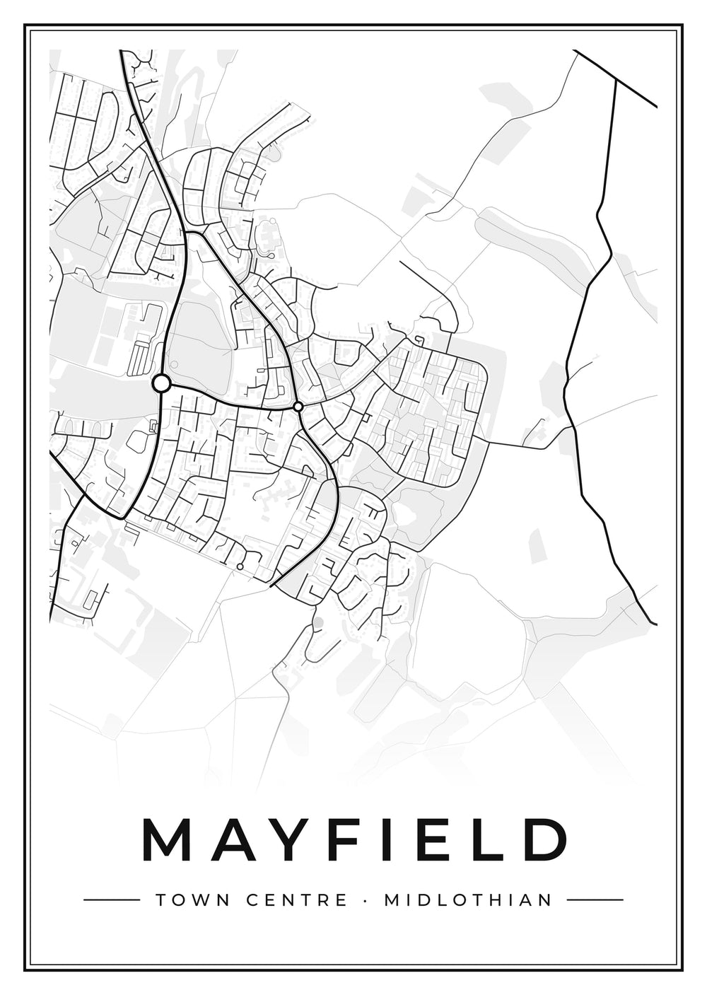 Mayfield Town Centre Street Map Poster