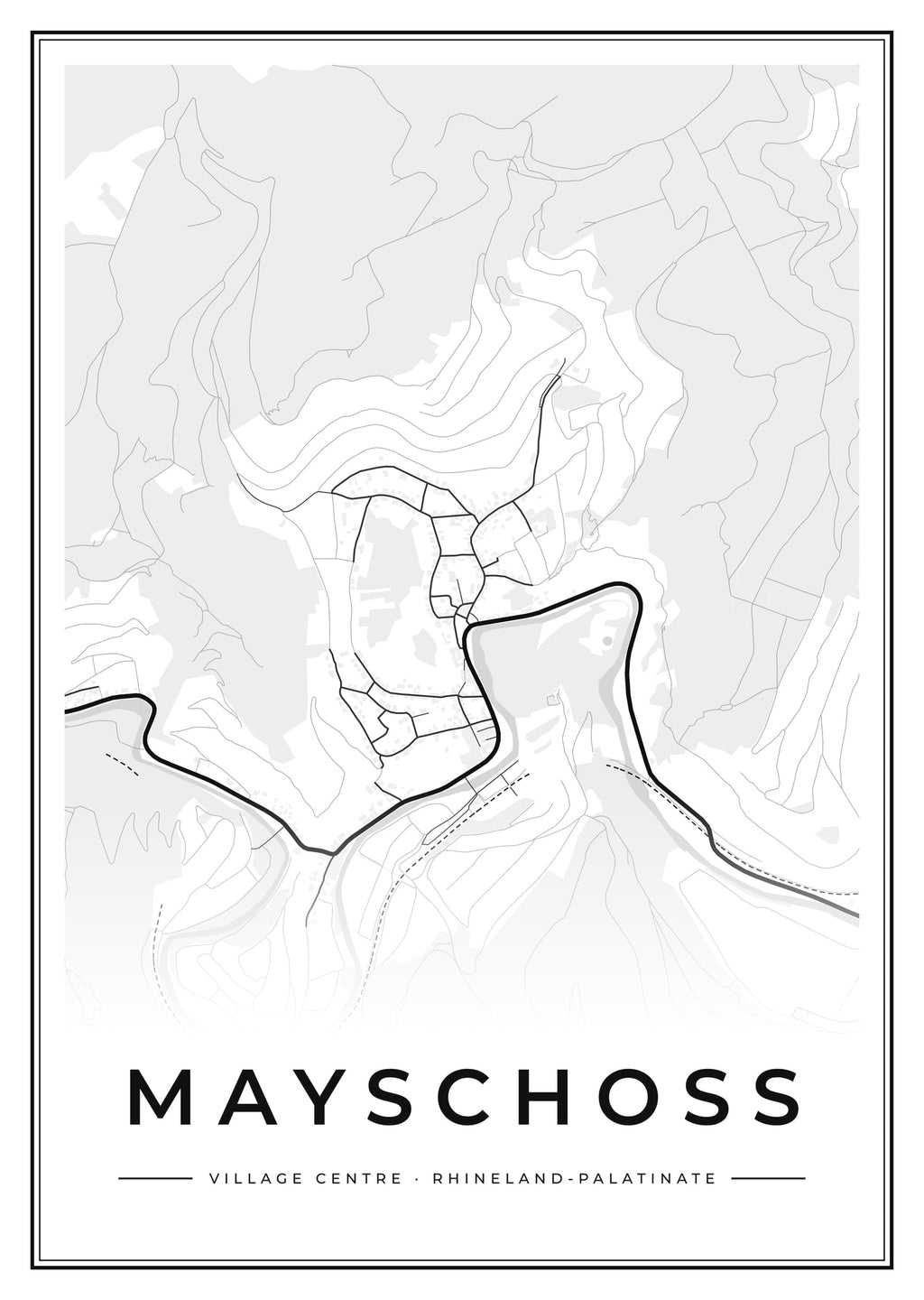 Street map poster of Mayschoß village centre, Rhineland-Palatinate