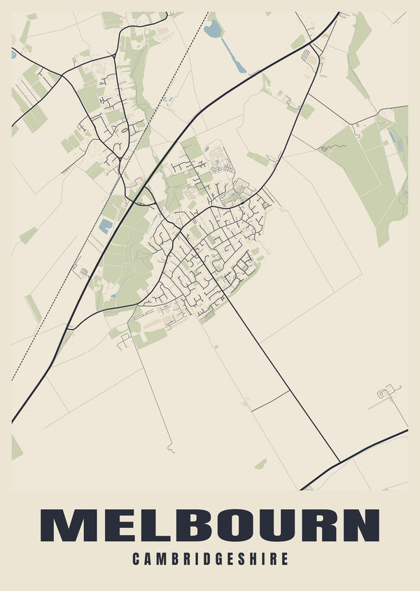 Melbourn Street Map Poster