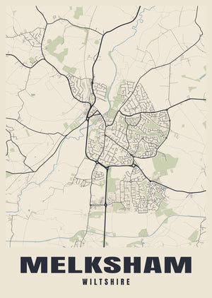 Melksham Street Map Poster