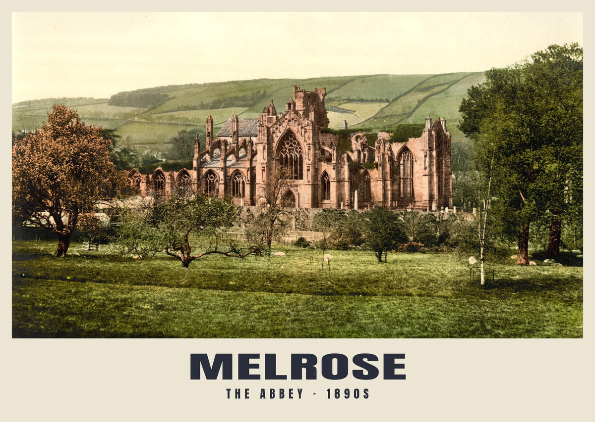 The Abbey, Melrose, 1890s heritage photograph