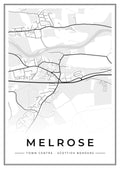 Street map poster of Melrose town centre, Scottish Borders