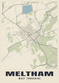 Street map poster of Meltham, West Yorkshire